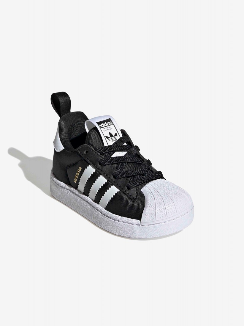 Zapatillas Adidas Superstar Quickon EL I Negras y Blancas
