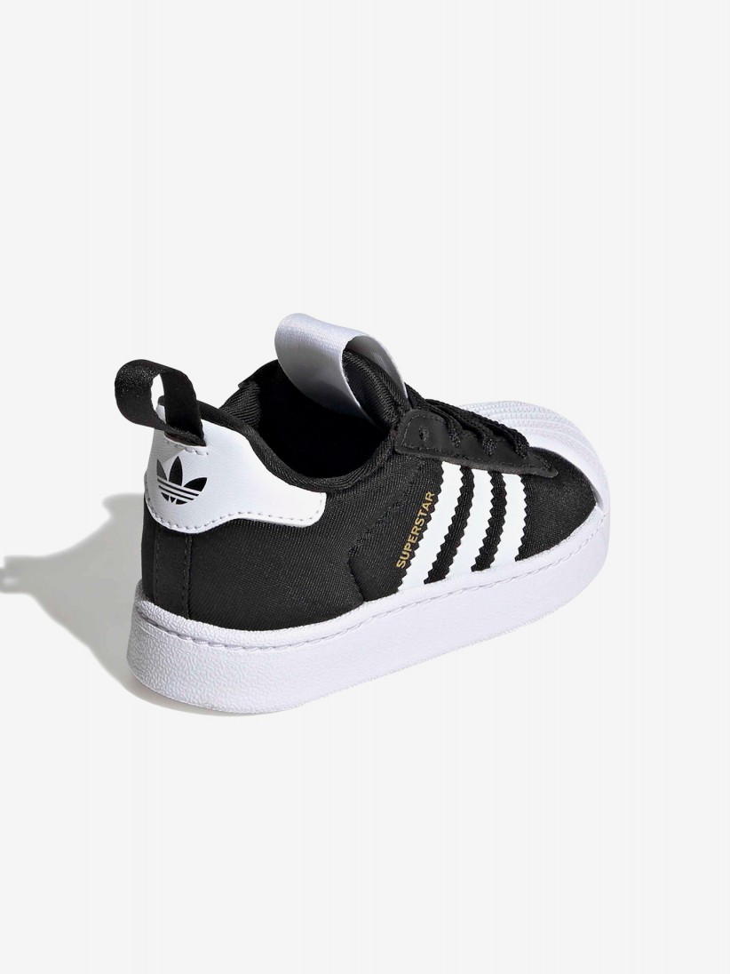 Zapatillas Adidas Superstar Quickon EL I Negras y Blancas