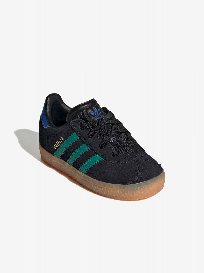 Zapatillas Adidas Gazelle CF EL I Negras, Azules y Verdes De Gamuza