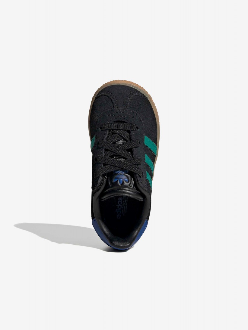 Zapatillas Adidas Gazelle CF EL I Negras, Azules y Verdes De Gamuza