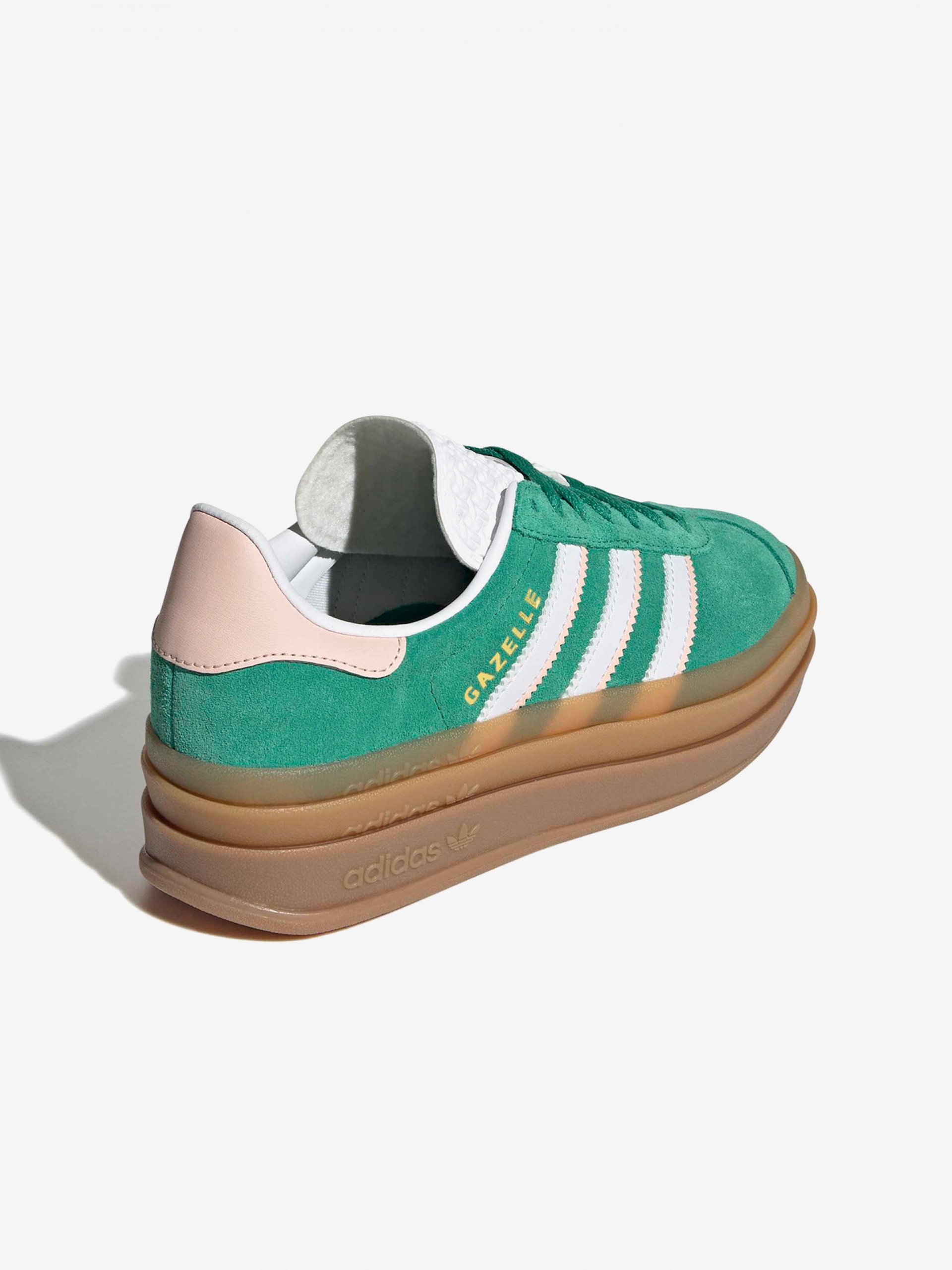 Sapatilhas Adidas Gazelle Bold J Verdes e Rosa Em Camurça