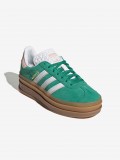 Zapatillas Adidas Gazelle Bold J Verdes y Rosa De Gamuza