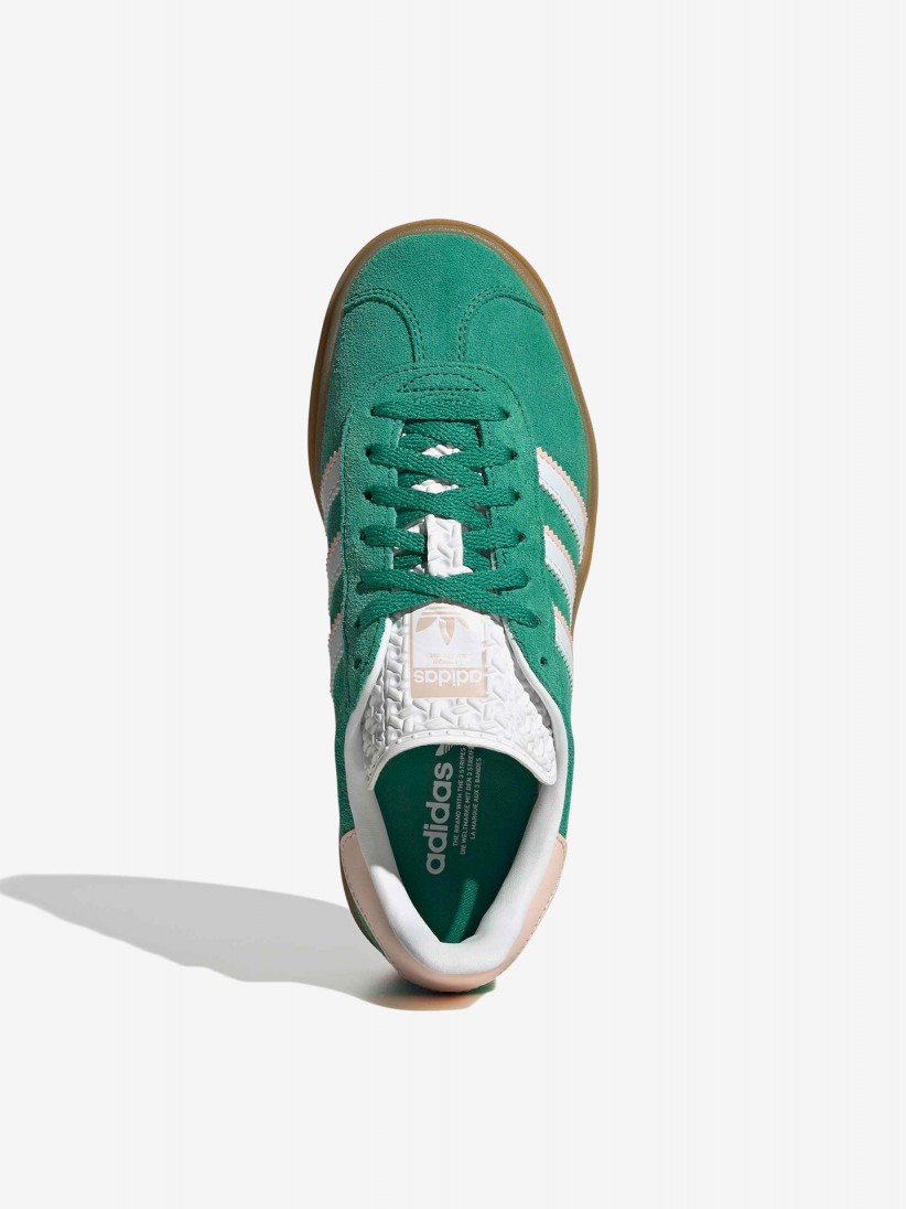 Zapatillas Adidas Gazelle Bold J Verdes y Rosa De Gamuza