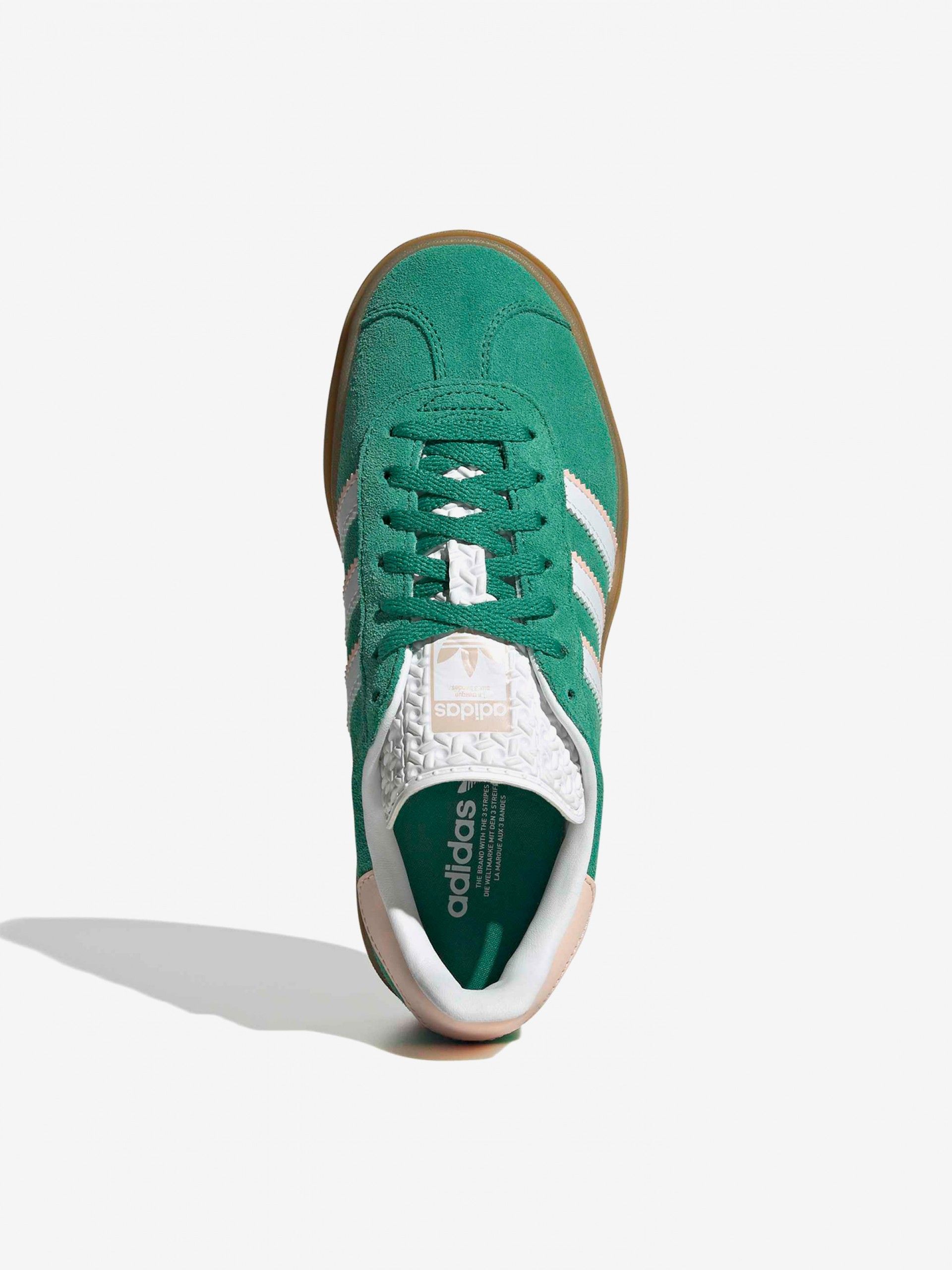 Sapatilhas Adidas Gazelle Bold J Verdes e Rosa Em Camurça