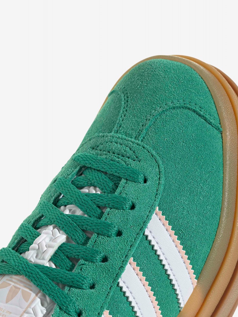 Zapatillas Adidas Gazelle Bold J Verdes y Rosa De Gamuza