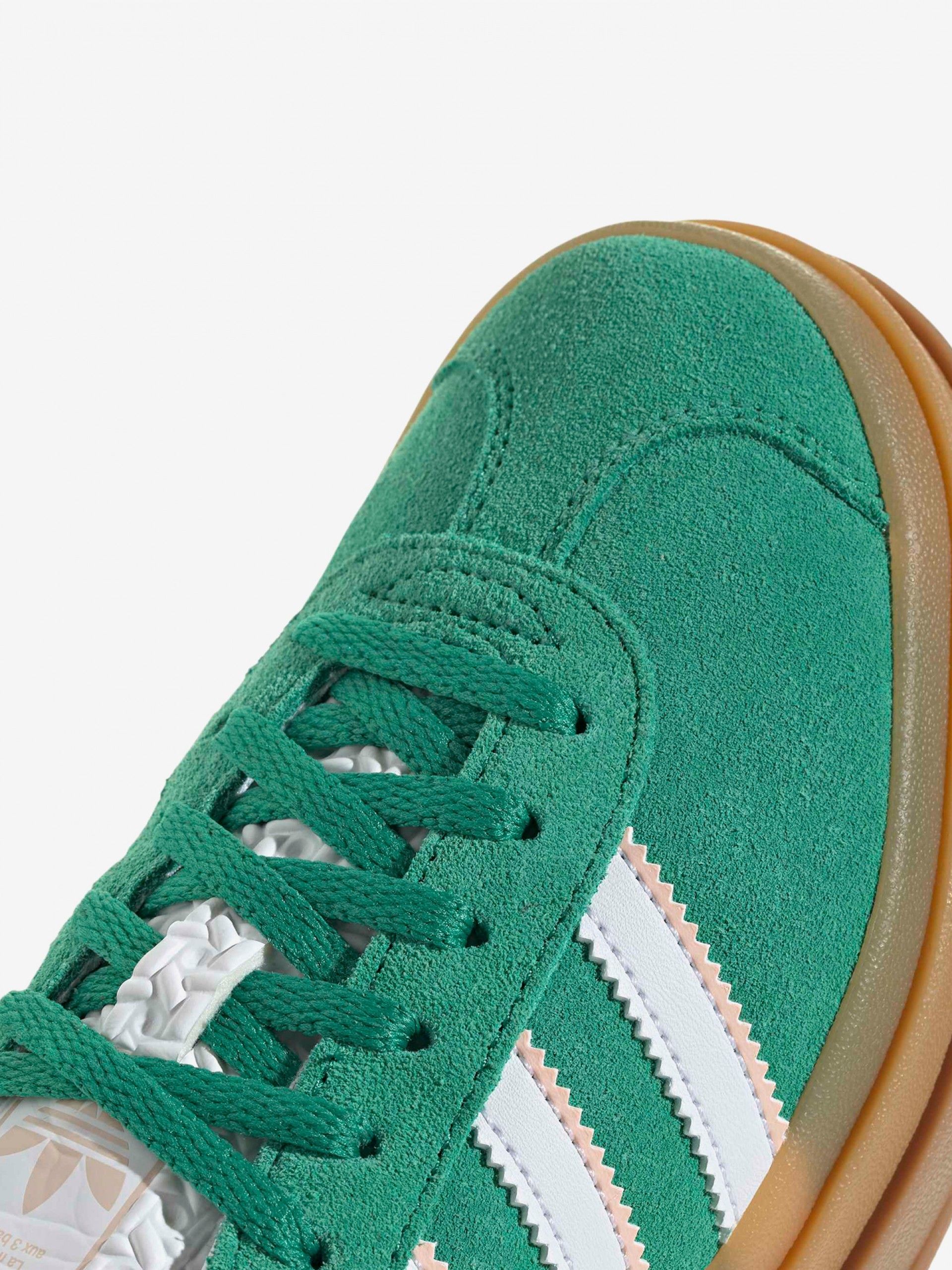 Sapatilhas Adidas Gazelle Bold J Verdes e Rosa Em Camurça
