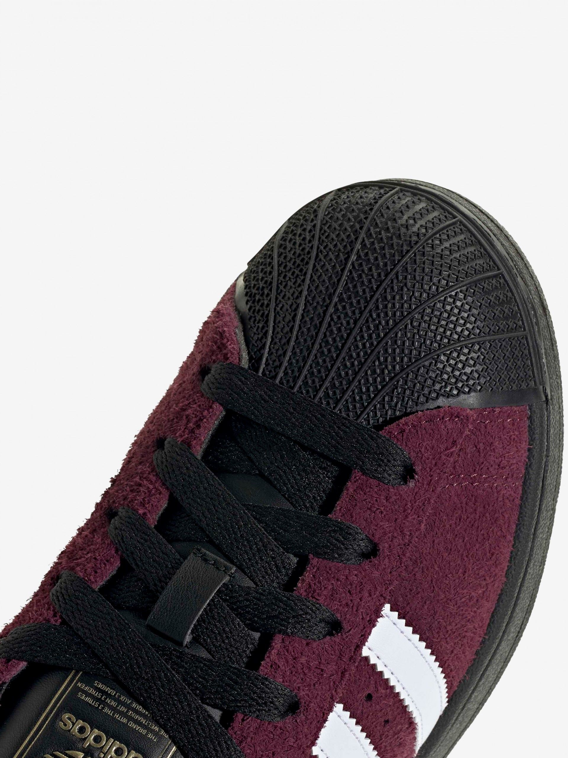 Adidas Superstar II W Burgundy and Black Suede Sneakers