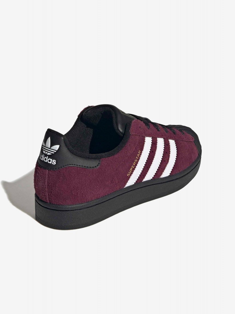 Adidas Superstar II W Burgundy and Black Suede Sneakers