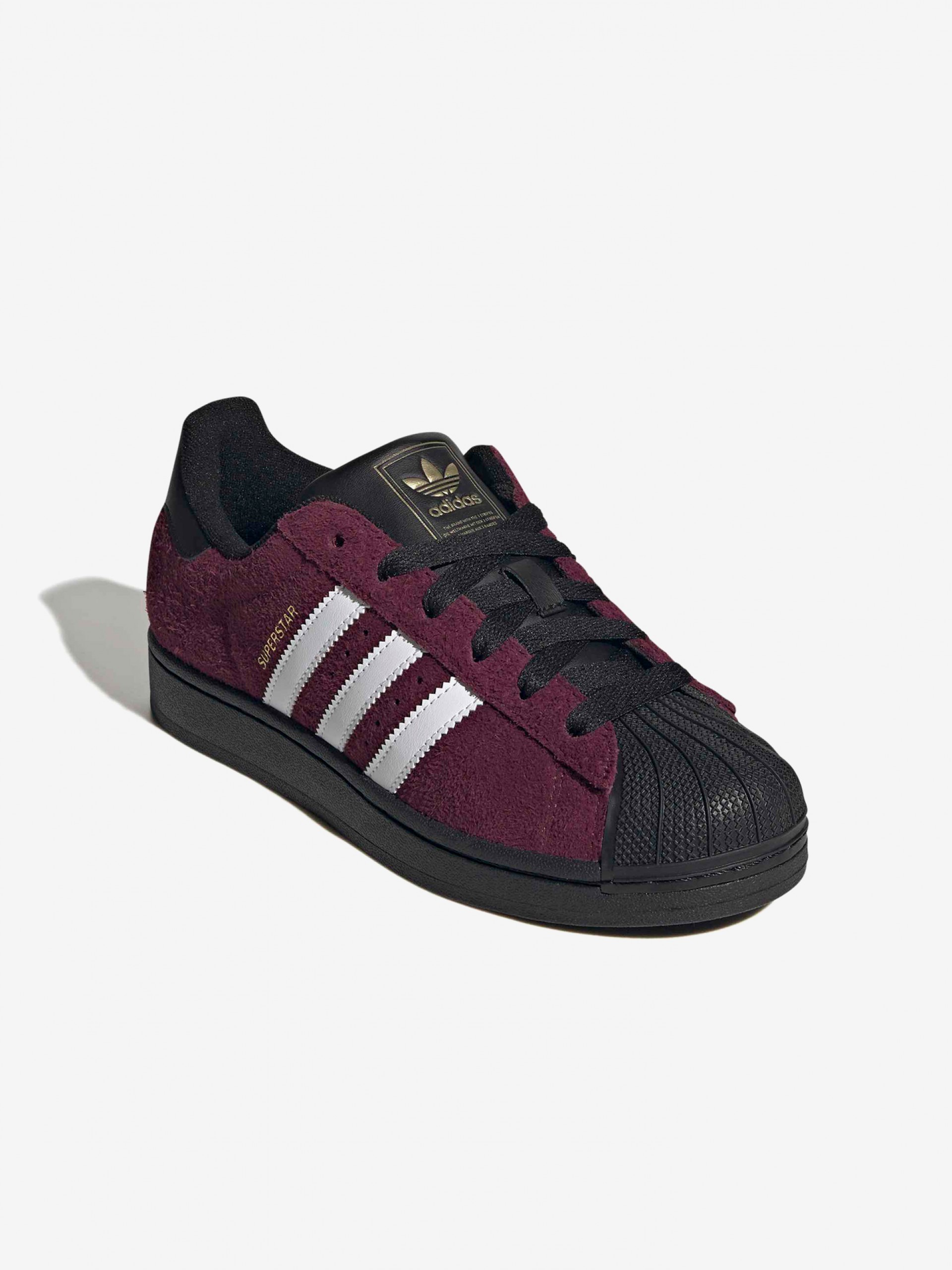 Zapatillas Adidas Superstar II W Burdeos y Negras De Gamuza