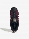 Adidas Superstar II W Burgundy and Black Suede Sneakers