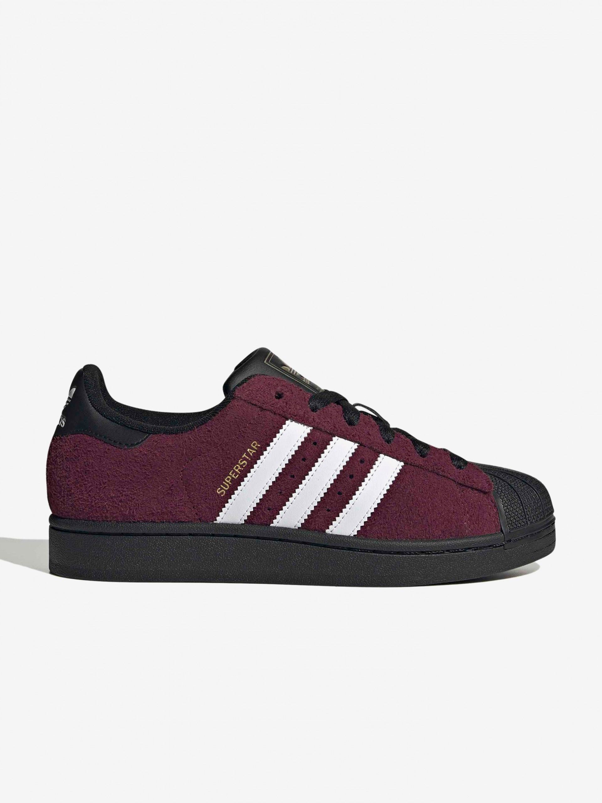 Zapatillas Adidas Superstar II W Burdeos y Negras De Gamuza