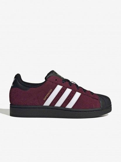 Sapatilhas Adidas Superstar II W Bordeaux e Pretas Em Camur�a