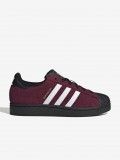Adidas Superstar II W Burgundy and Black Suede Sneakers