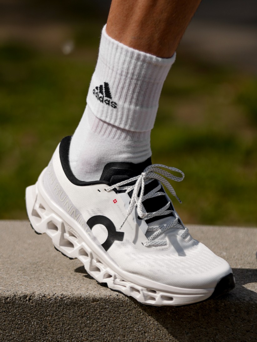 On Running Cloudmonster 3 White, Grey and Black Running Trainers