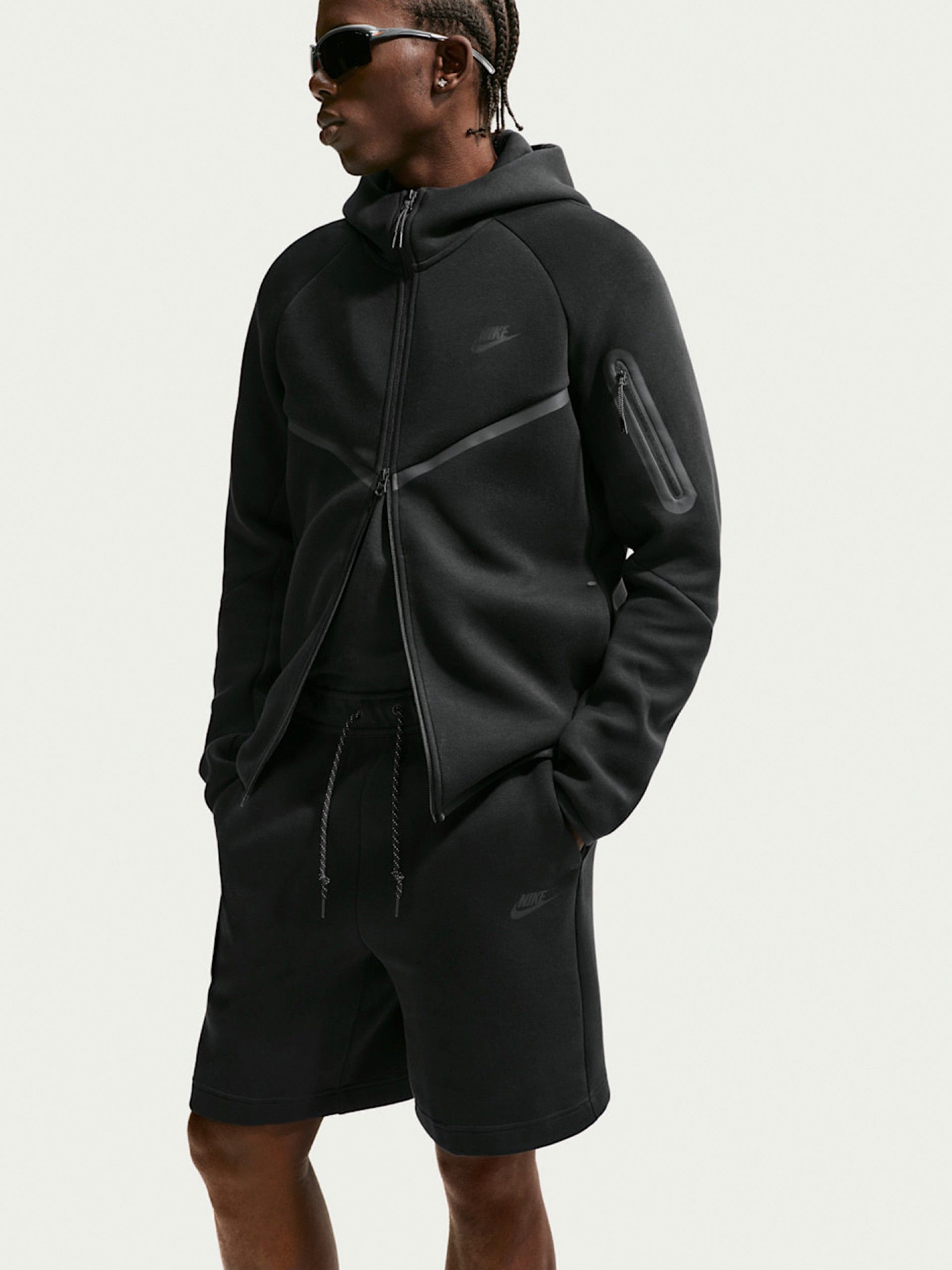 Pantalones Cortos Nike Tech Fleece Negros Para Hombre