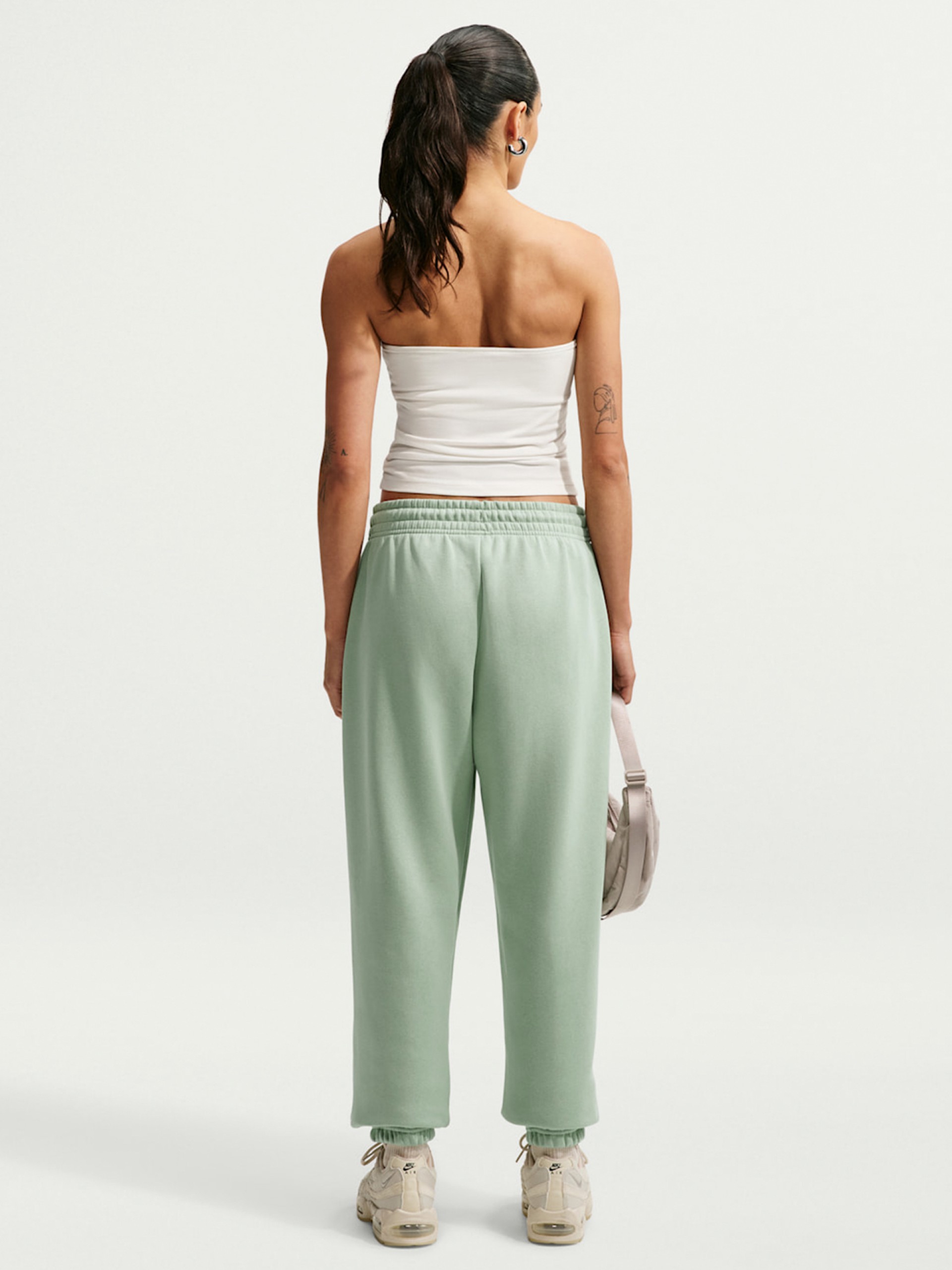 Pantalones Nike Sportswear Phoenix Fleece Oversized High Rise Verdes Para Mujer
