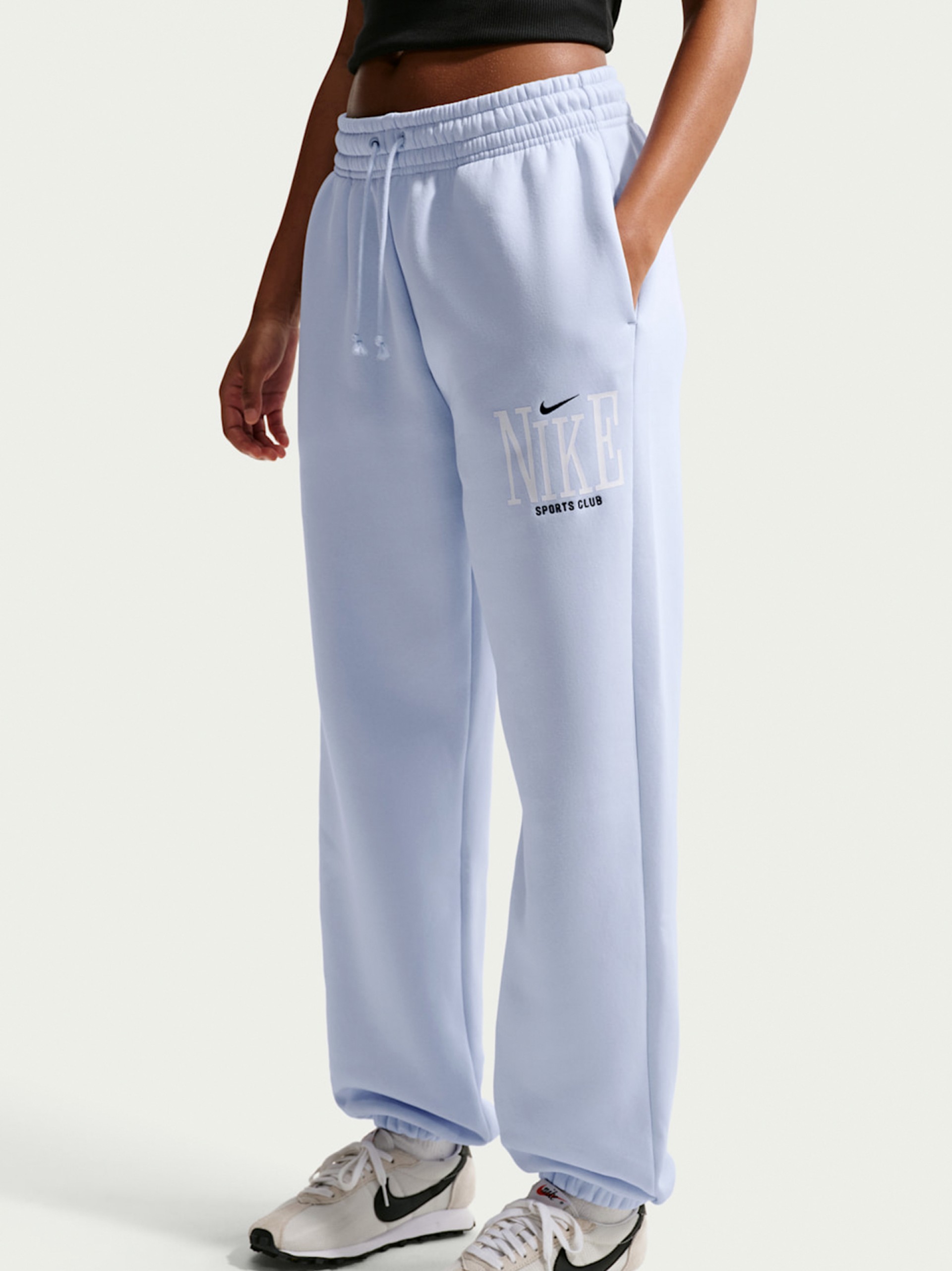 Pantalones Nike Sportswear Phoenix Fleece Oversized High Rise Azules Para Mujer