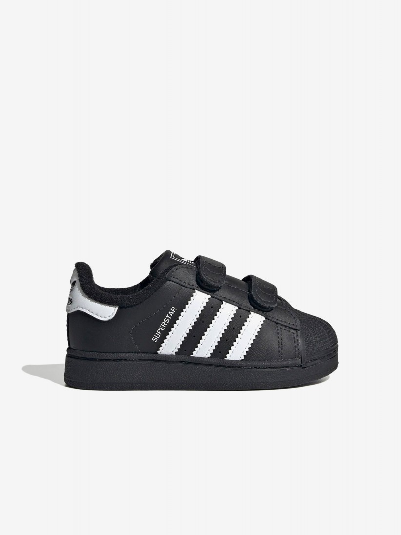 Sapatilhas Adidas Superstar II Comfort CF I Pretas e Brancas Com Velcro