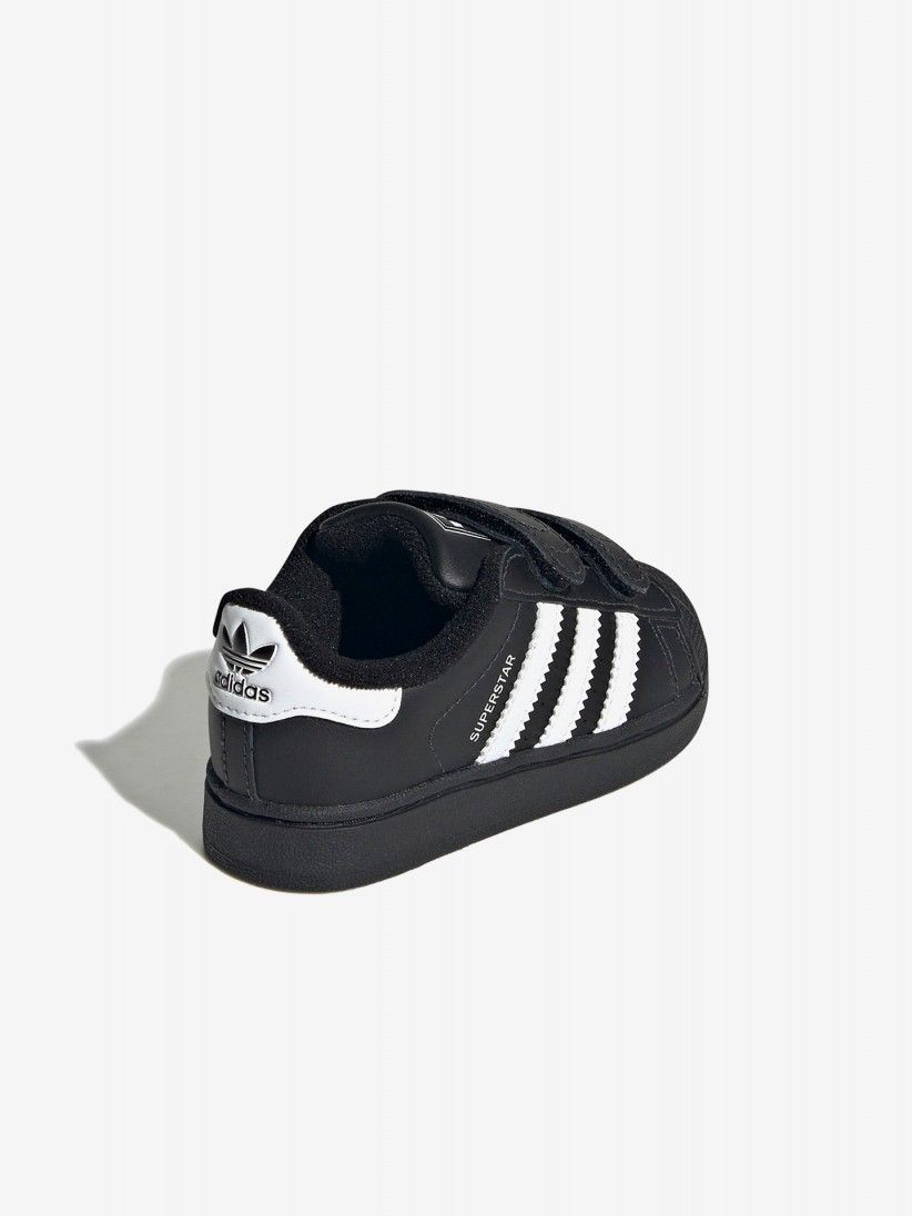 Sapatilhas Adidas Superstar II Comfort CF I Pretas e Brancas Com Velcro
