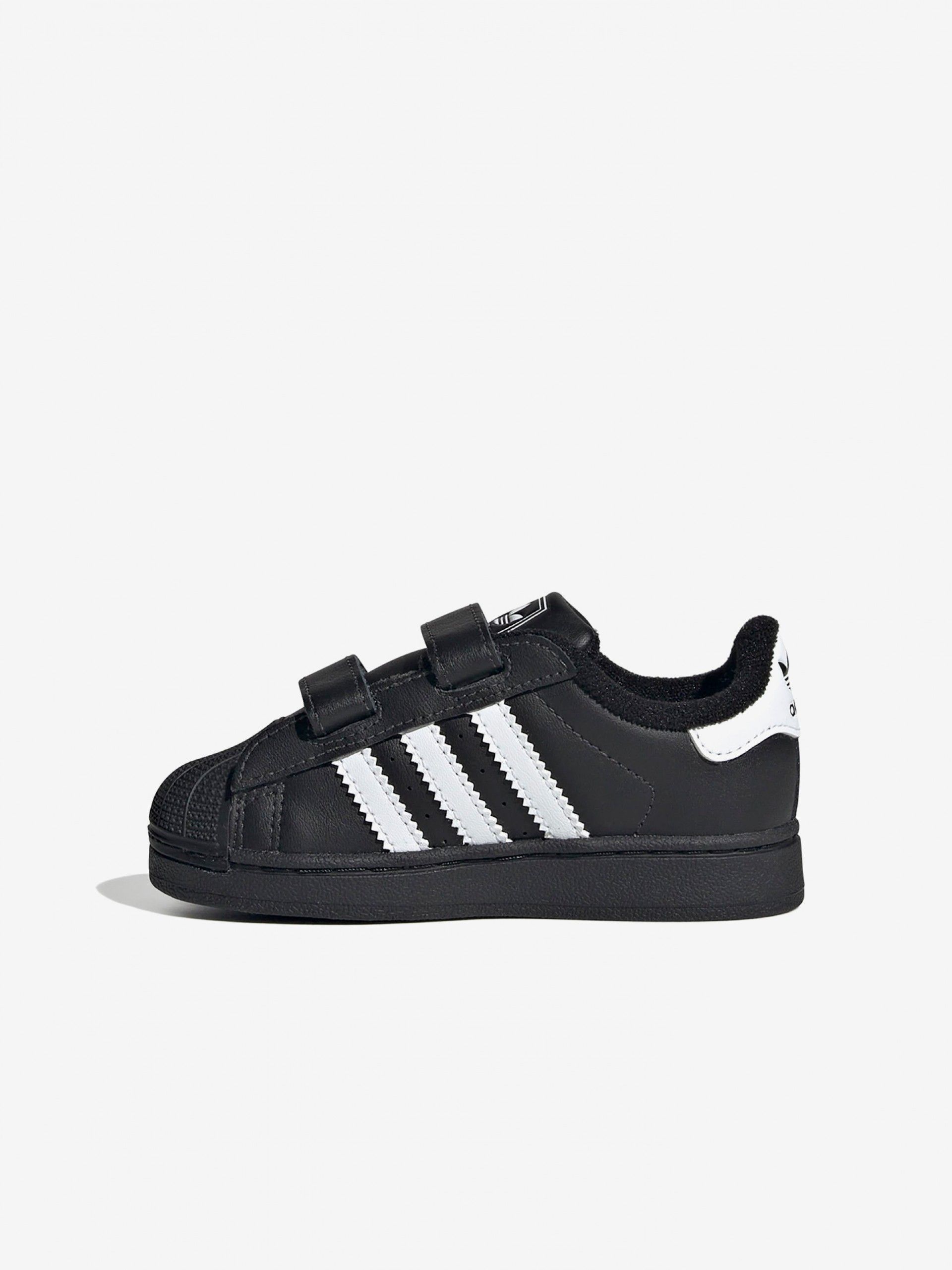 Adidas Superstar II Comfort CF I Black and White Velcro Sneakers