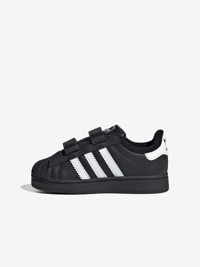 Sapatilhas Adidas Superstar II Comfort CF I Pretas e Brancas Com Velcro