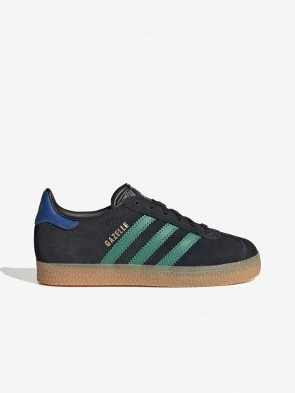 Sapatilhas Adidas Gazelle C Pretas, Azuis e Verdes Em Camur�a