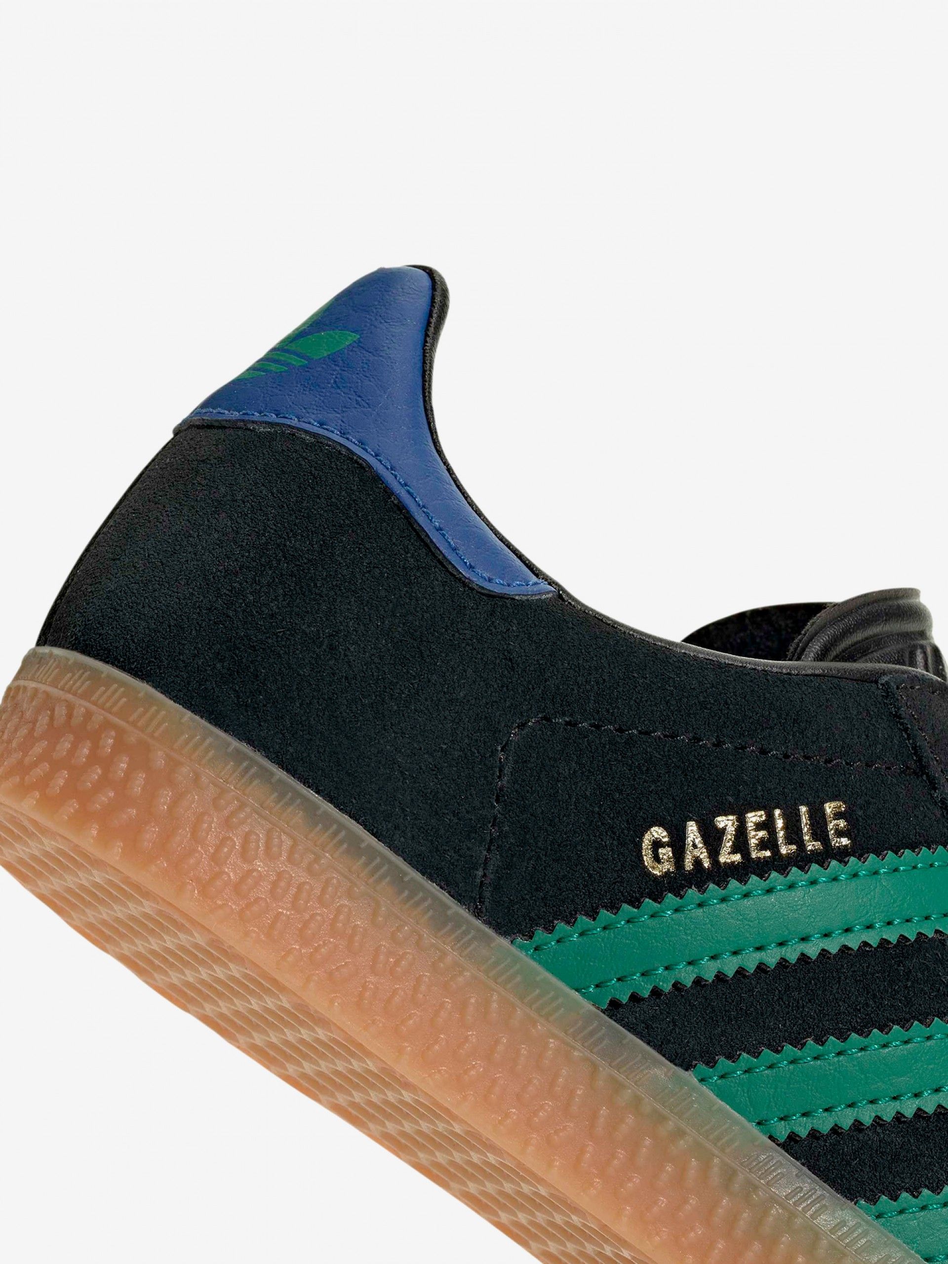Zapatillas Adidas Gazelle C Negras, Azules y Verdes De Gamuza