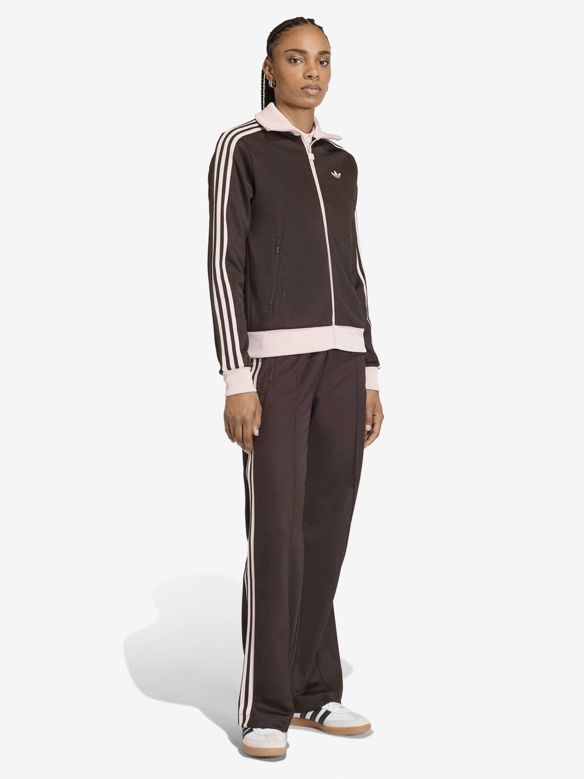 Calças Adidas Classic W Castanhas e Rosa