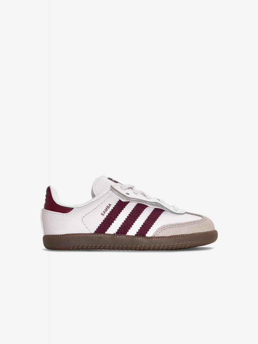 Zapatillas Adidas Samba OG CF EL I Blancas y Burdeos Zapatillas Adidas Samba OG CF EL I Blancas y Burdeos
