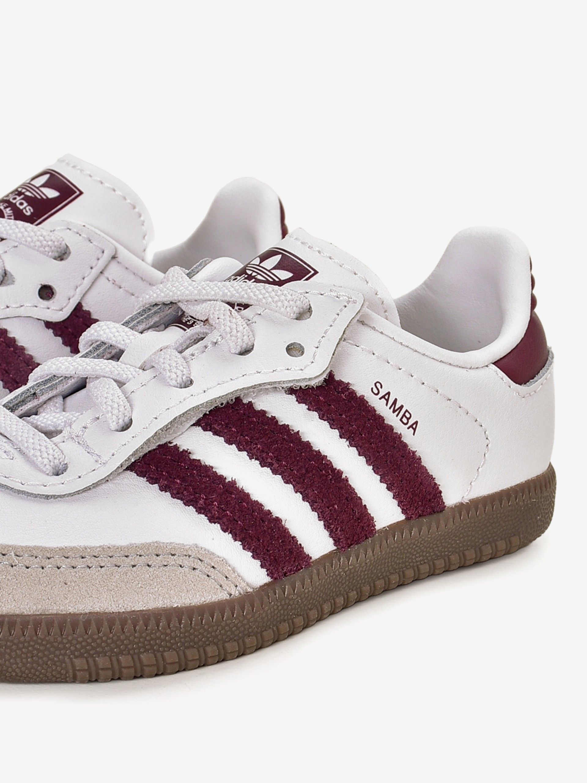 Adidas Samba OG CF EL I White and Burgundy Sneakers