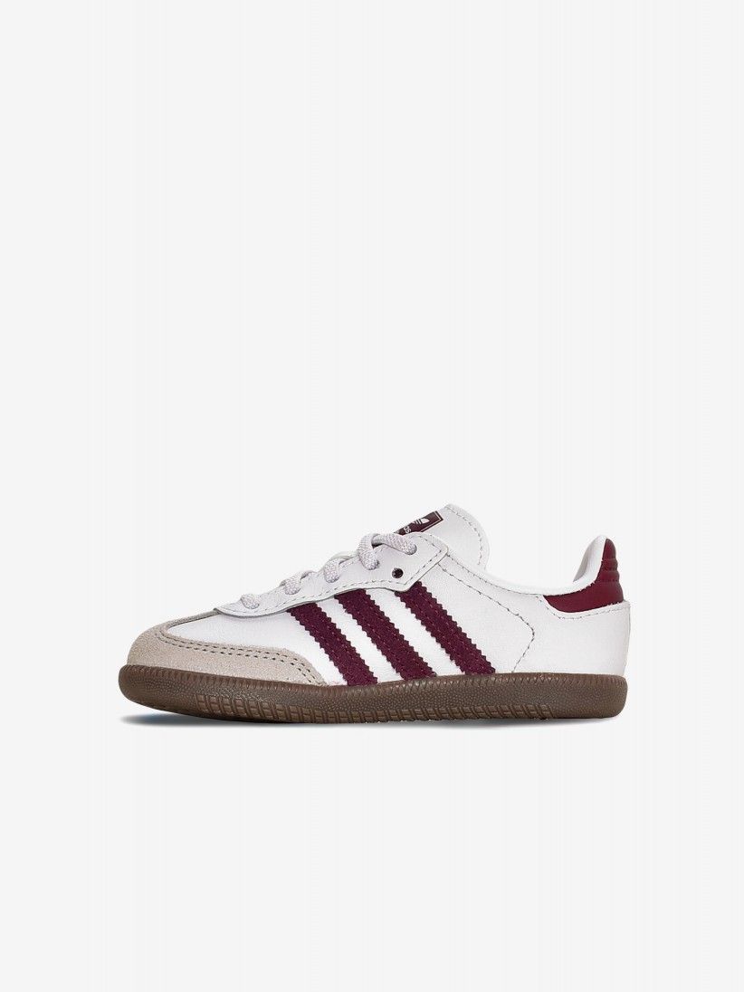 Zapatillas Adidas Samba OG CF EL I Blancas y Burdeos Zapatillas Adidas Samba OG CF EL I Blancas y Burdeos