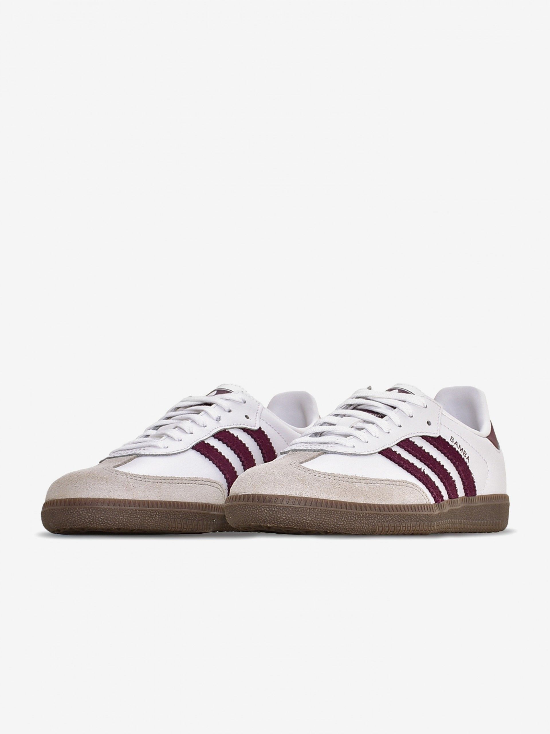 Zapatillas Adidas Samba OG J Blancas y Burdeos