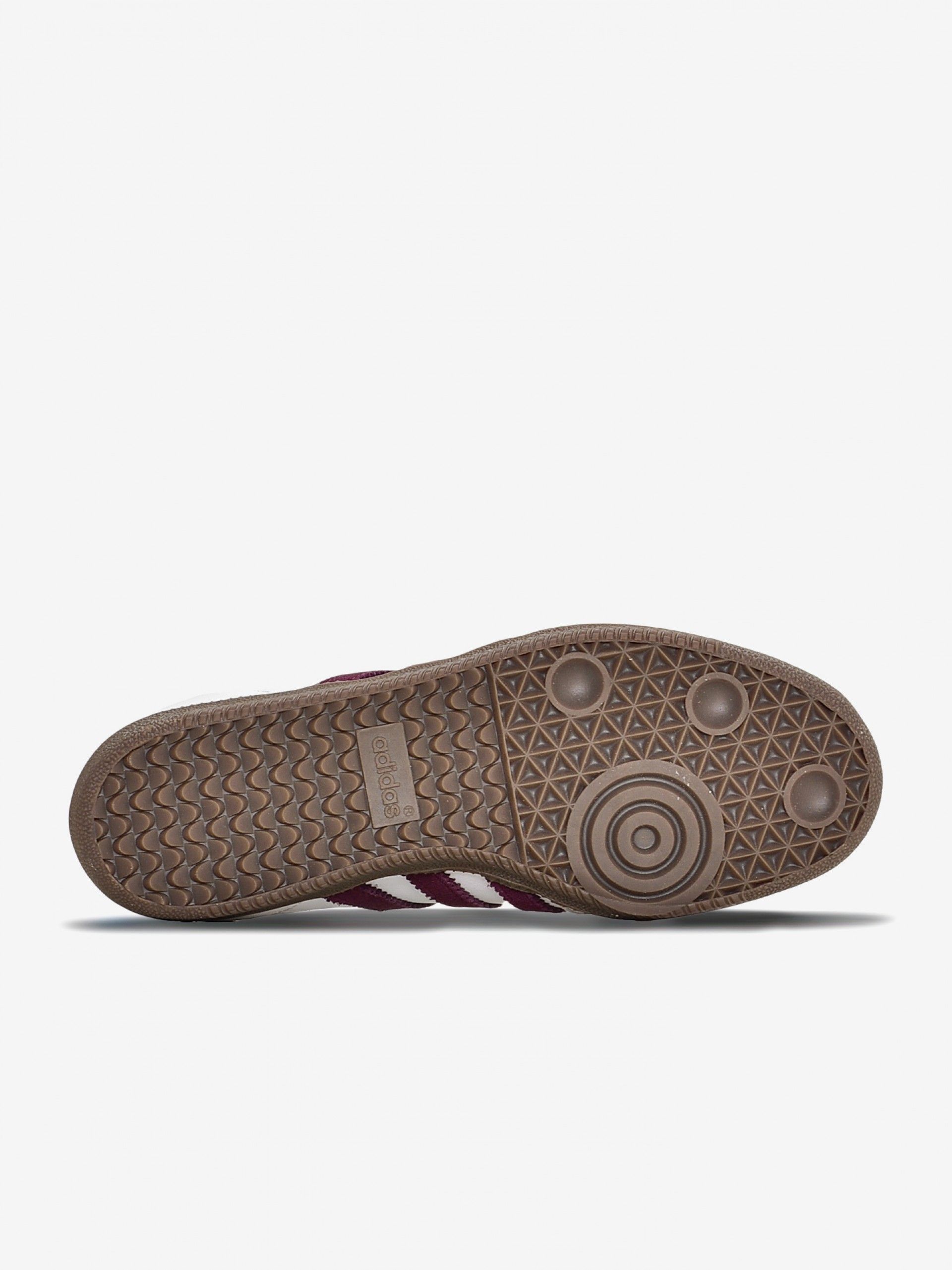 Adidas Samba OG J White and Burgundy Sneakers