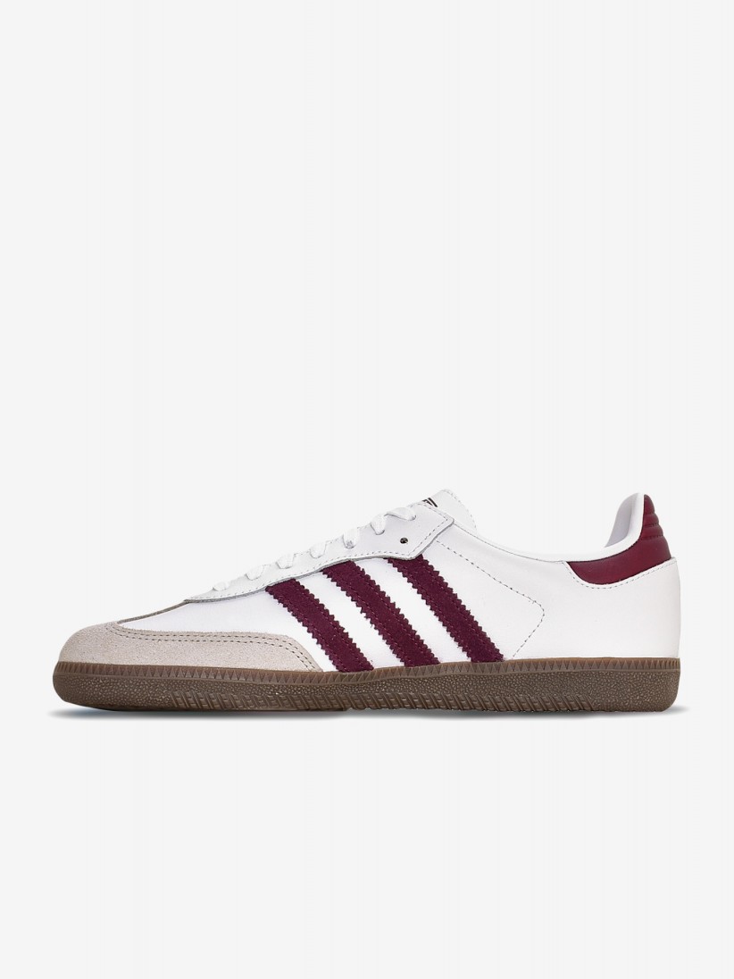 Zapatillas Adidas Samba OG J Blancas y Burdeos