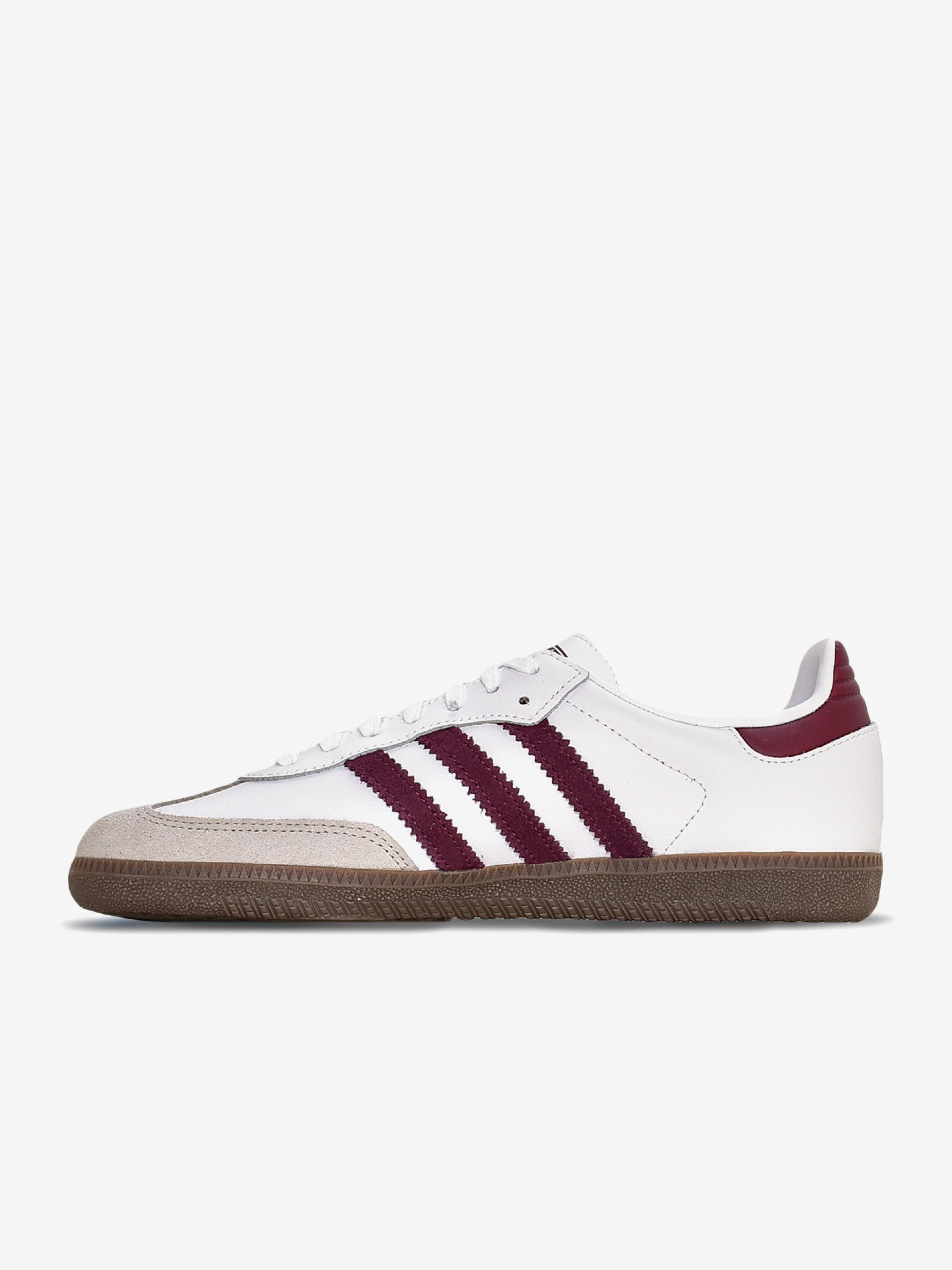 Adidas Samba OG J White and Burgundy Sneakers