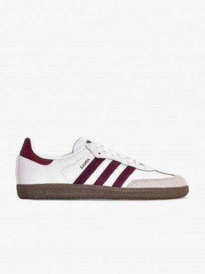 Zapatillas Adidas Samba OG J Blancas y Burdeos