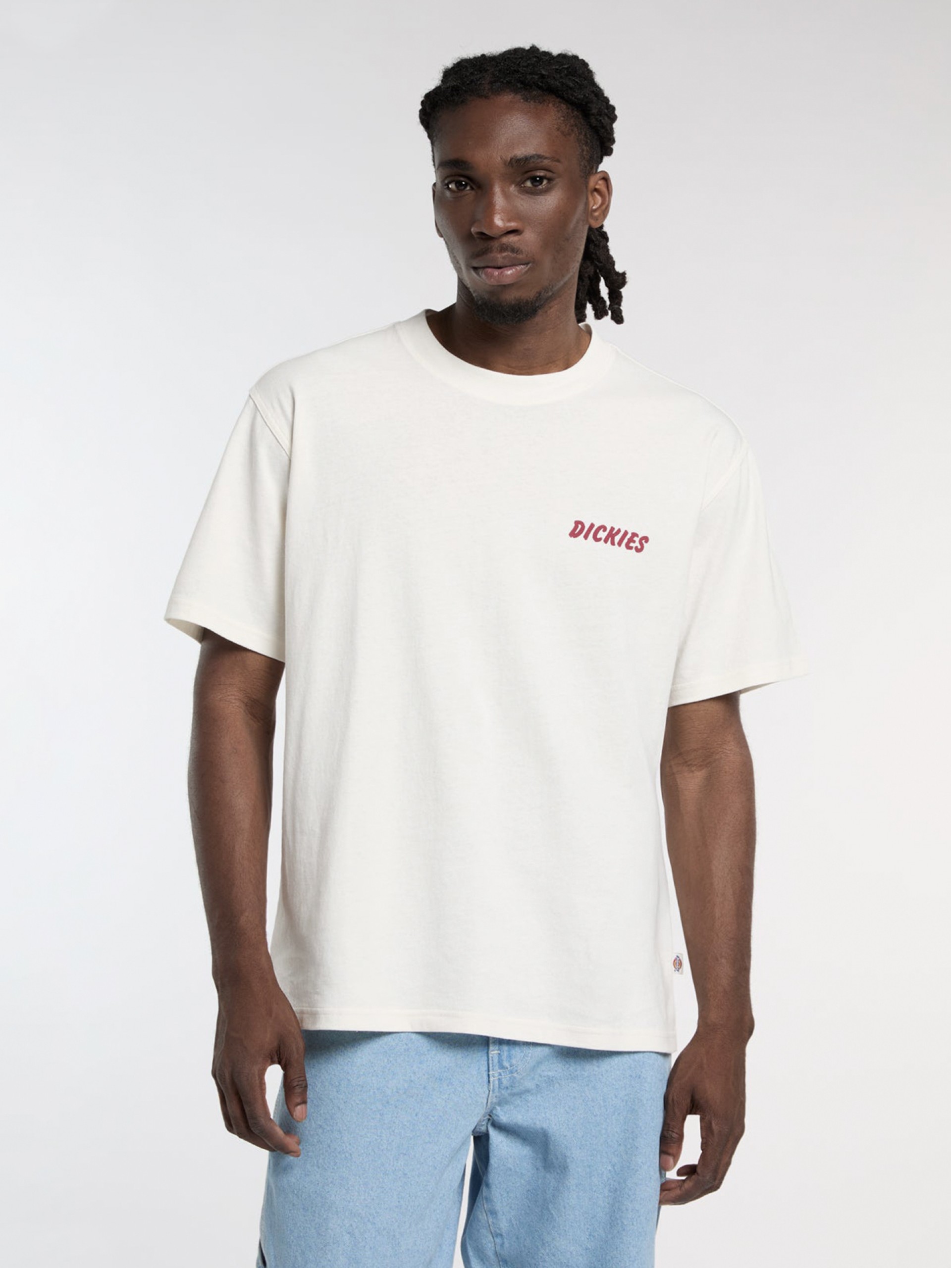 Dickies Dry Ridge Lightweight White and Burgundy T-shirt