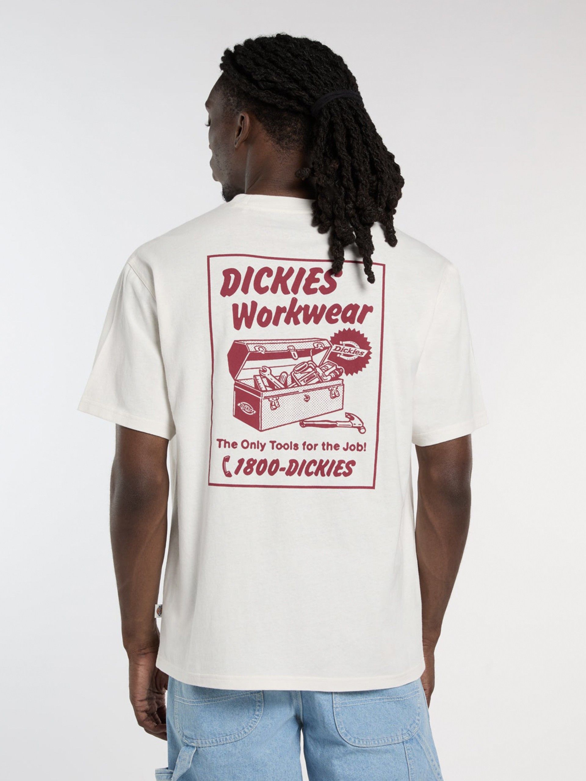 Dickies Dry Ridge Lightweight White and Burgundy T-shirt