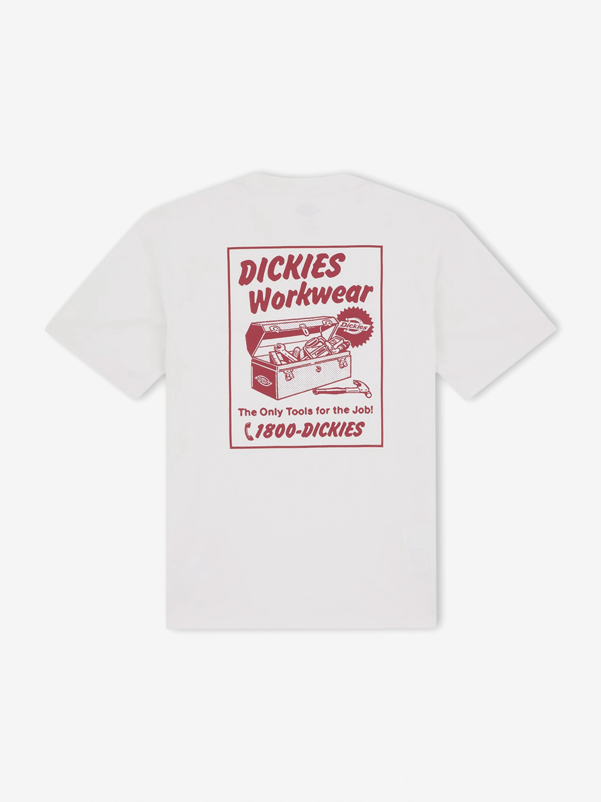 Camiseta Dickies Dry Ridge Lightweight Blanca y Burdeos