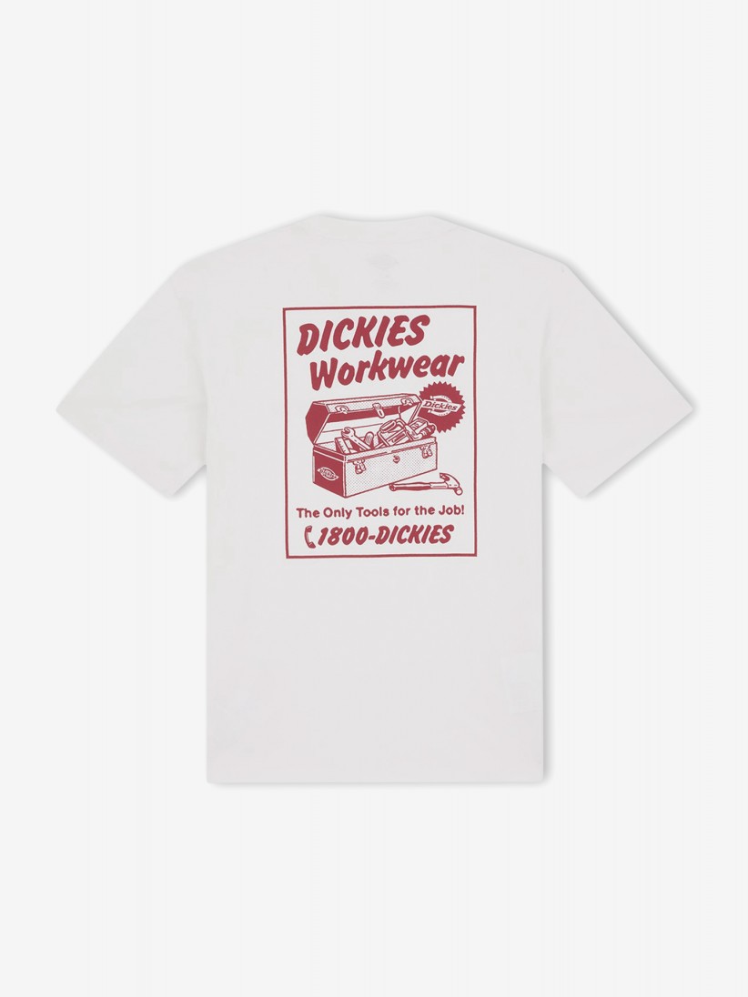 T-shirt Dickies Dry Ridge Lightweight Branca e Bordeaux