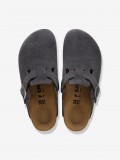 Birkenstock Boston Suede Leather Grey Slides