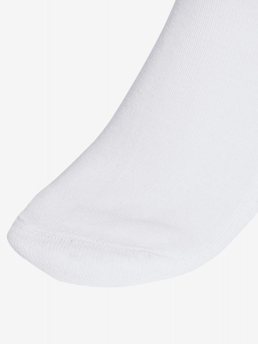 Meias de Cano Baixo Adidas 3-Stripes Brancas (3 Pares) Meias de Cano Baixo Adidas 3-Stripes Brancas (3 Pares)