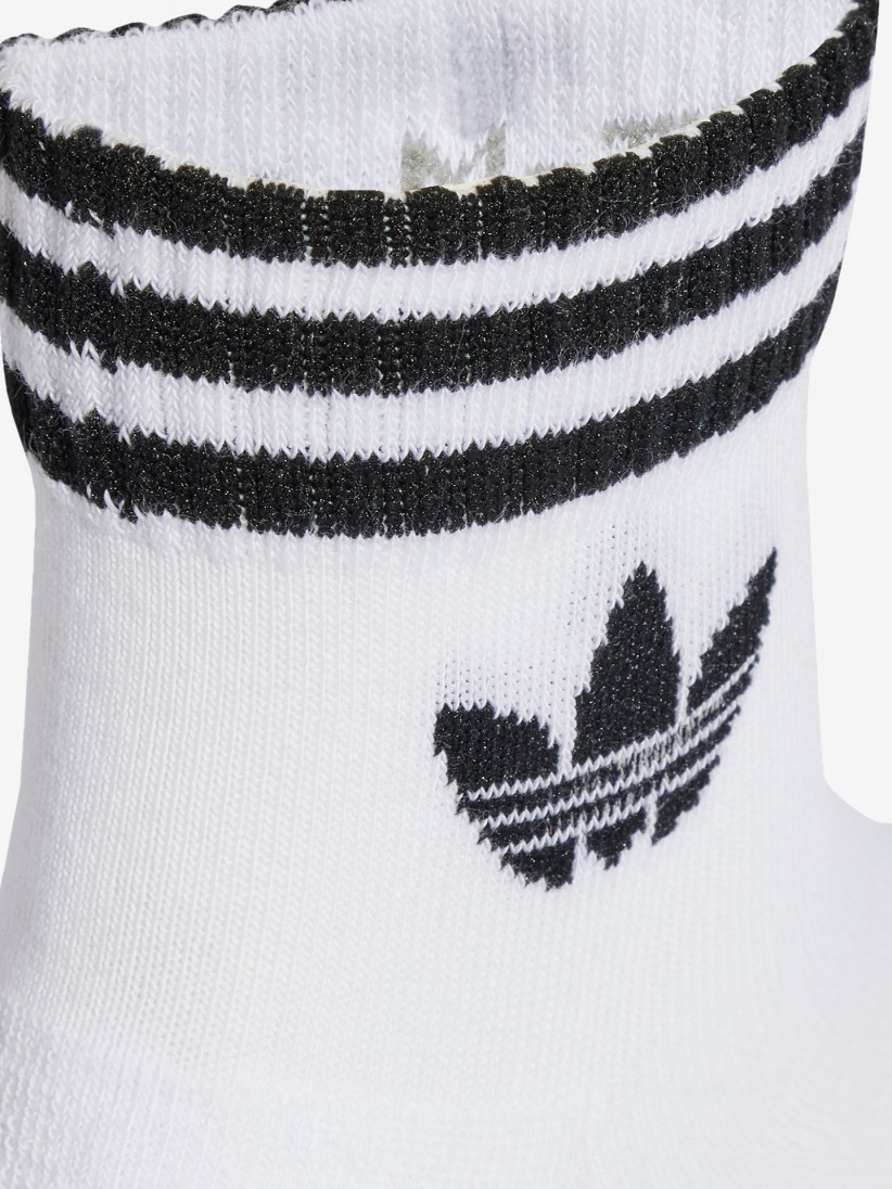 Meias de Cano Baixo Adidas 3-Stripes Brancas (3 Pares) Meias de Cano Baixo Adidas 3-Stripes Brancas (3 Pares)