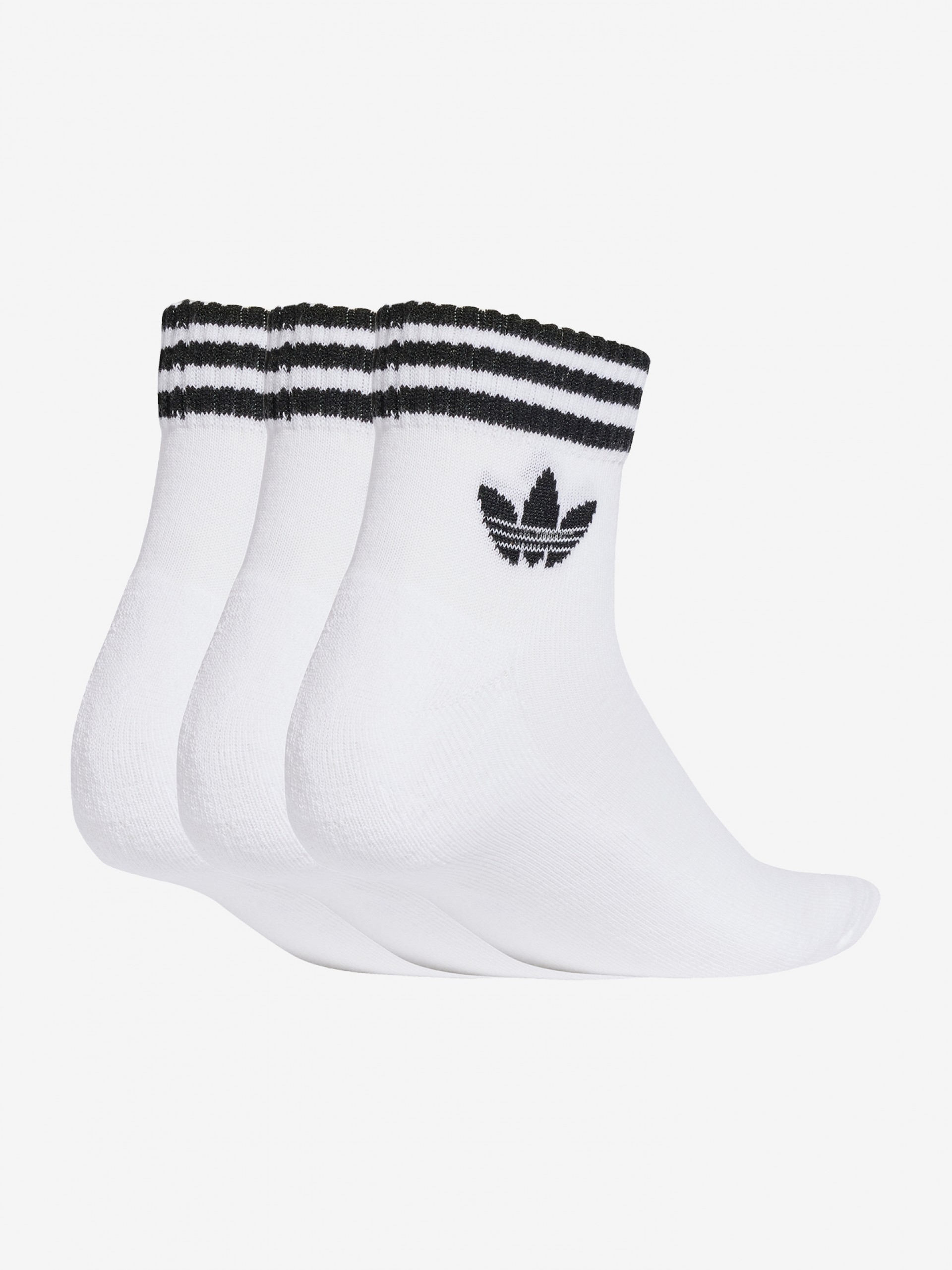 Calcetines Tobilleros Adidas 3-Stripes Blancos (3 Pares)