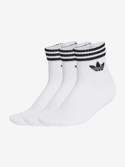 Calcetines Tobilleros Adidas 3-Stripes Blancos (3 Pares)