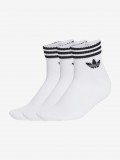 Meias de Cano Baixo Adidas 3-Stripes Brancas (3 Pares) Meias de Cano Baixo Adidas 3-Stripes Brancas (3 Pares)
