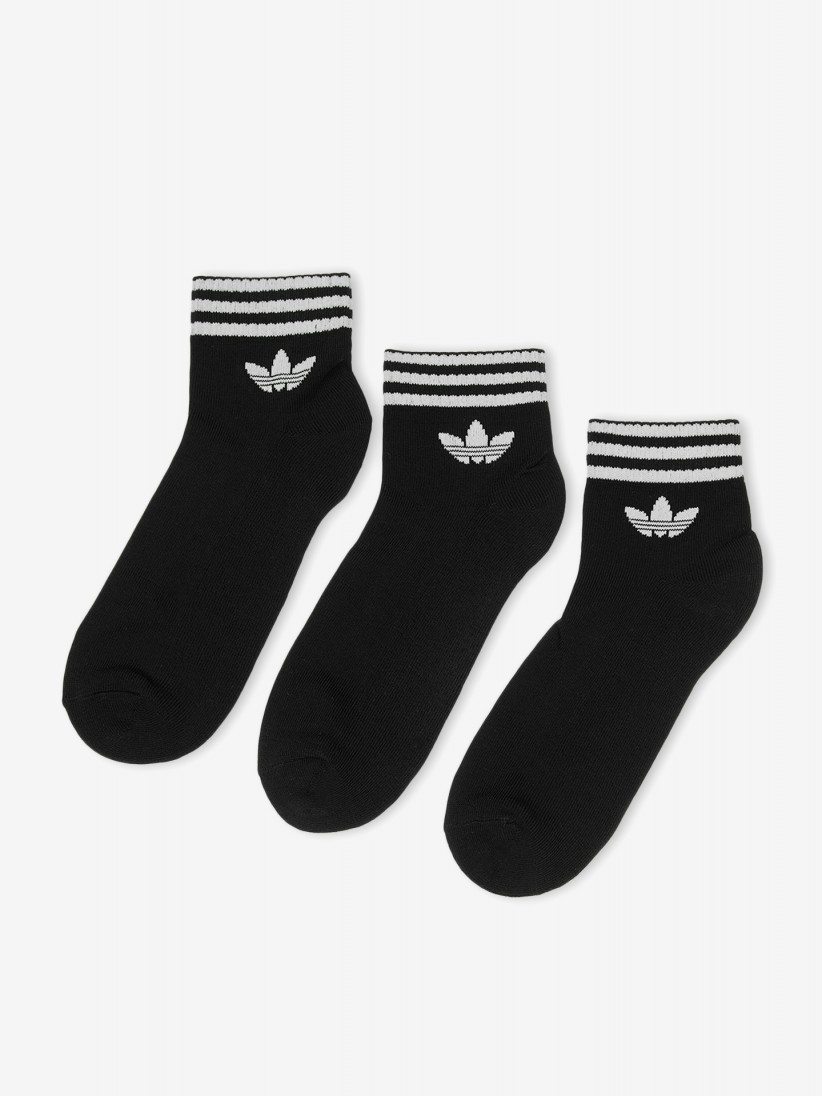 Adidas 3-Stripes Black Ankle Socks (3 Pairs)