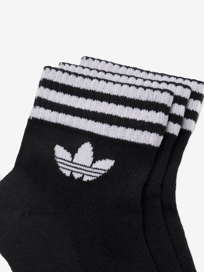Adidas 3-Stripes Black Ankle Socks (3 Pairs)