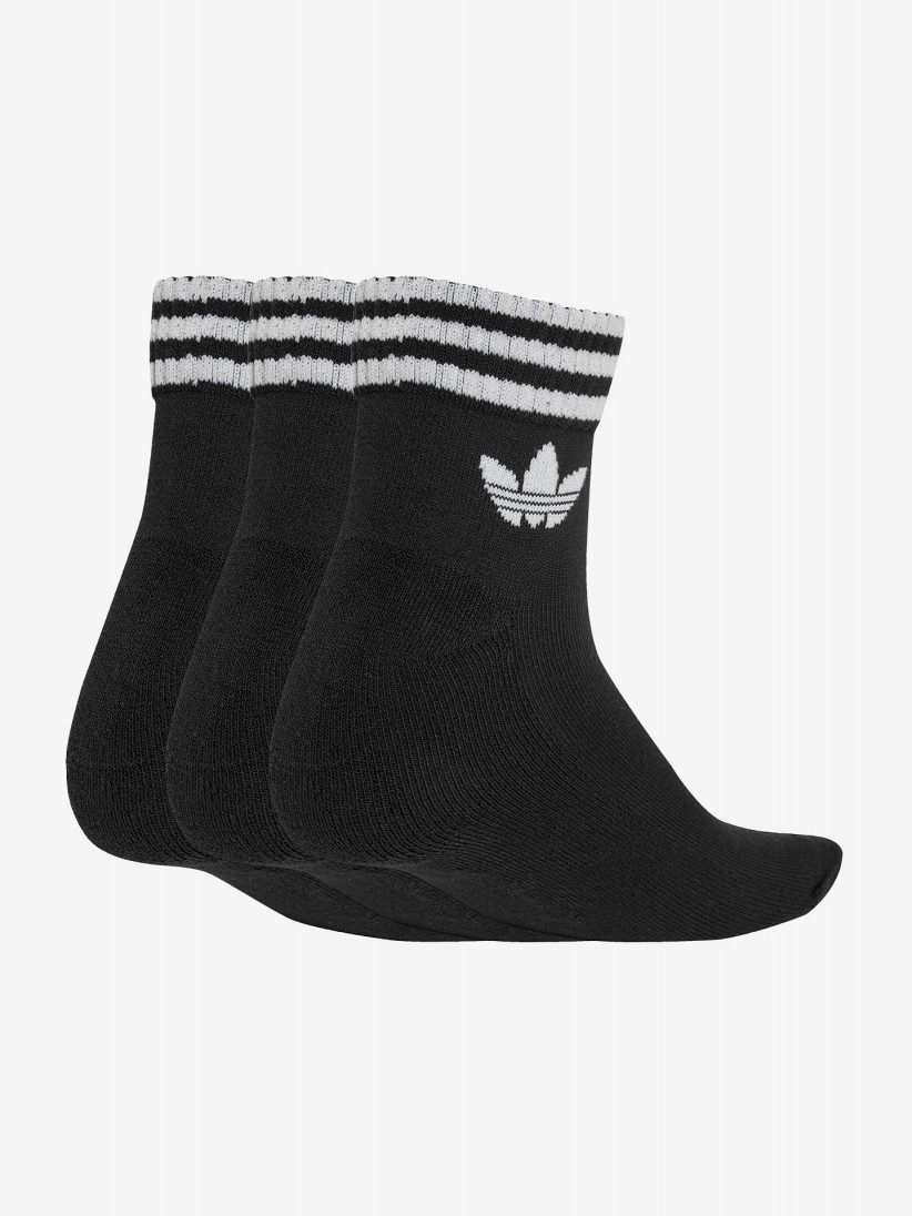 Adidas 3-Stripes Black Ankle Socks (3 Pairs)