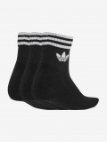 Adidas 3-Stripes Black Ankle Socks (3 Pairs)